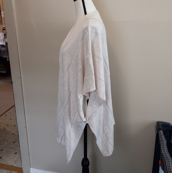 Loft Cream Open Front Short Sleeve Poncho Cardigan Womens Sz XS/S - Picture 3 of 5